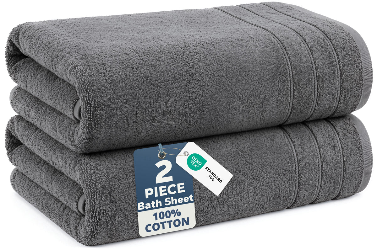 2-Piece Oversized Bath Sheets Set cp-gallery: color=Ultimate Grey; size=2 Piece Set