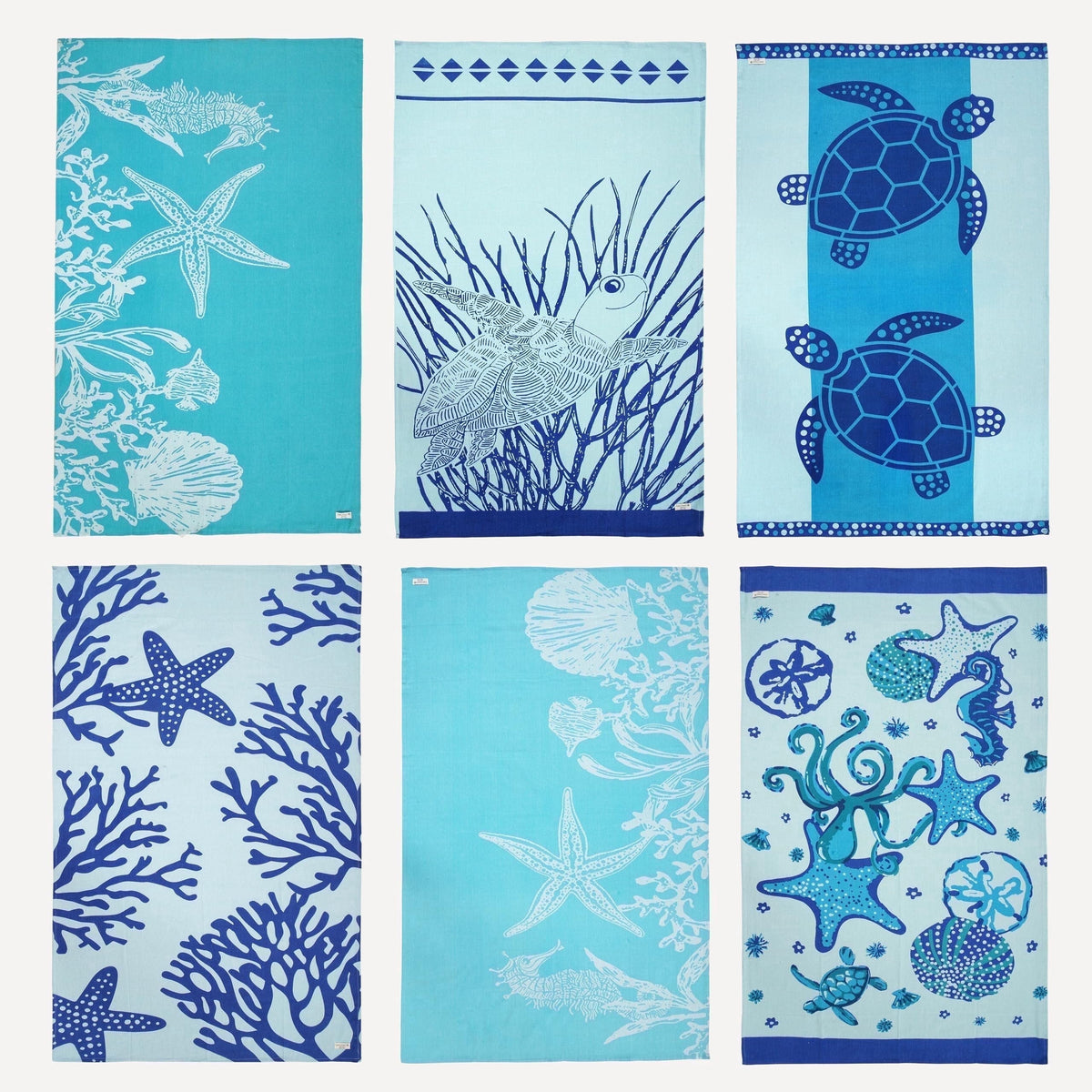 Cotton Hammam Beach Towels Multi-Pack cp-gallery: color=Blue; size=6 Piece Set