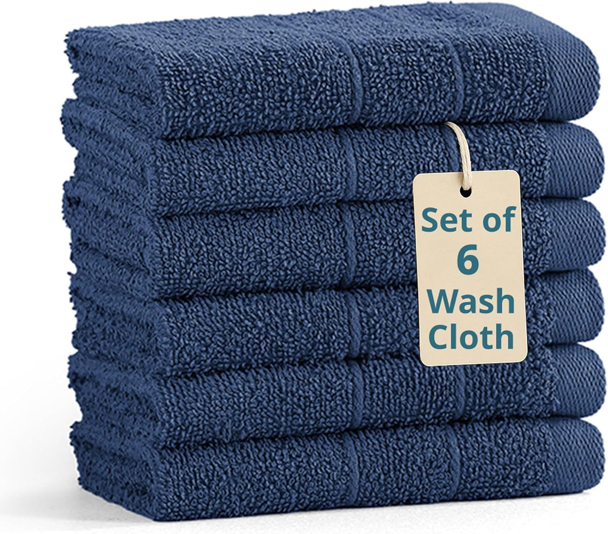 6-Piece Cotton Washcloths Set cp-gallery: color=Navy; size=6 Piece Set