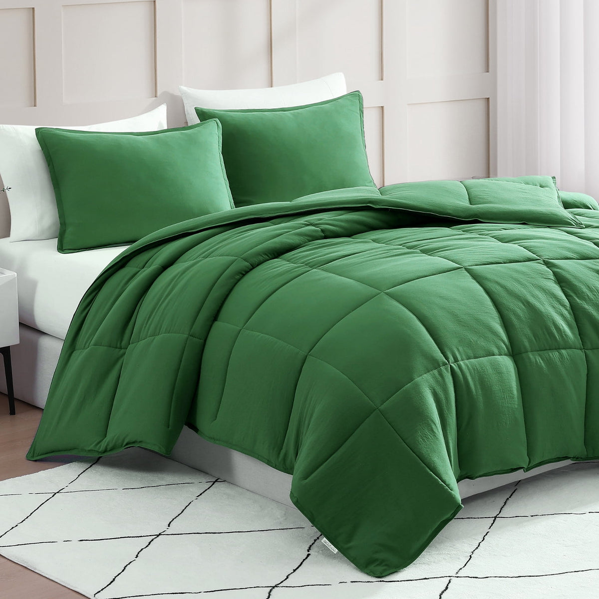 Down-Alternative Comforter cp-gallery: color=Olive Green; size=Twin